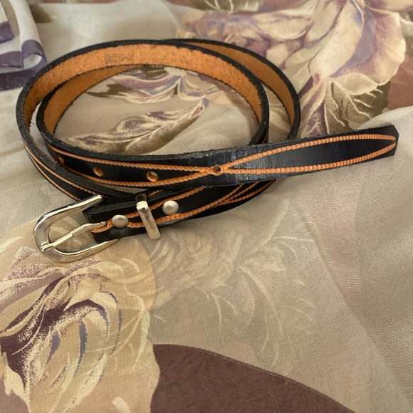 Black and brown patterned skinny belt 28-32” - Picture 1 of 2